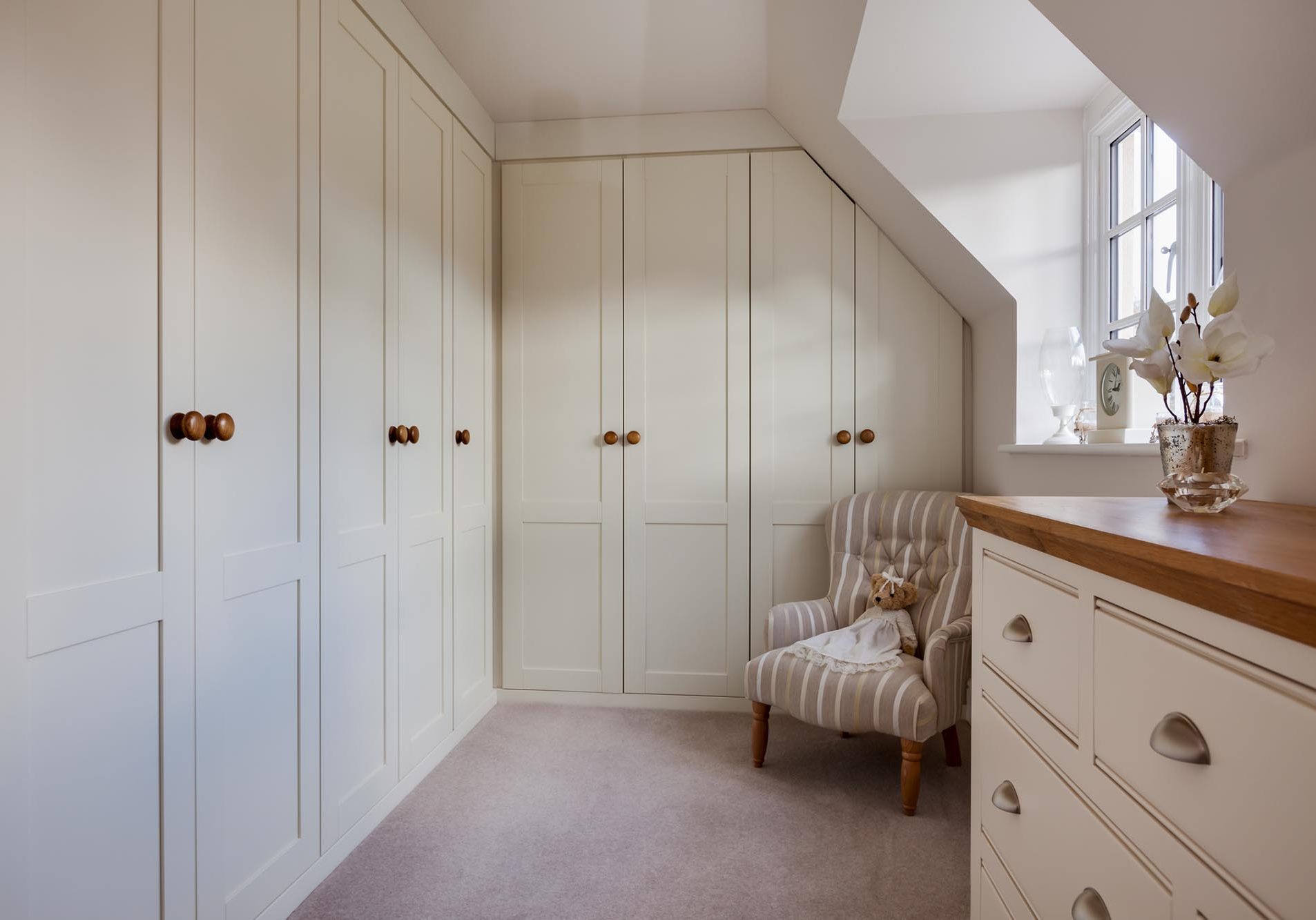 dressing room with built in wardrobes